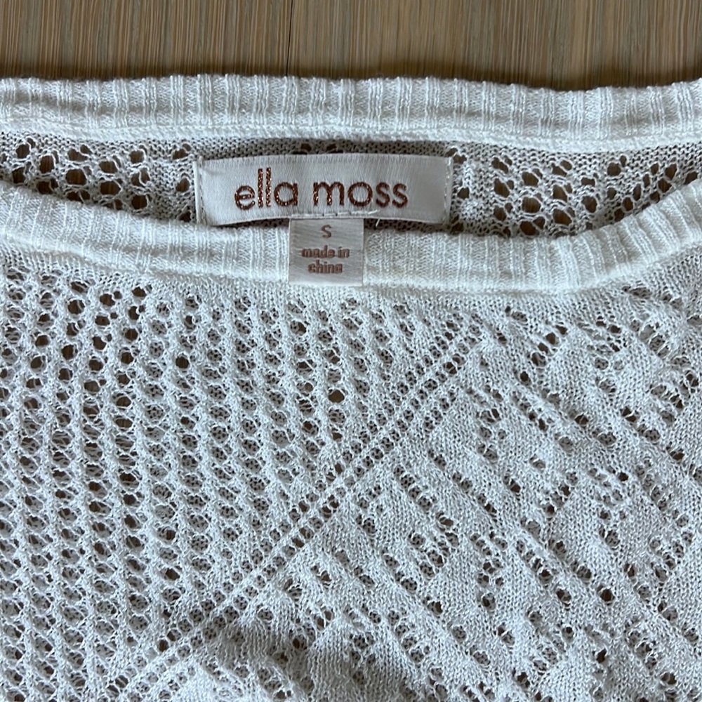 Ella Moss white crochet look top.  Size small.